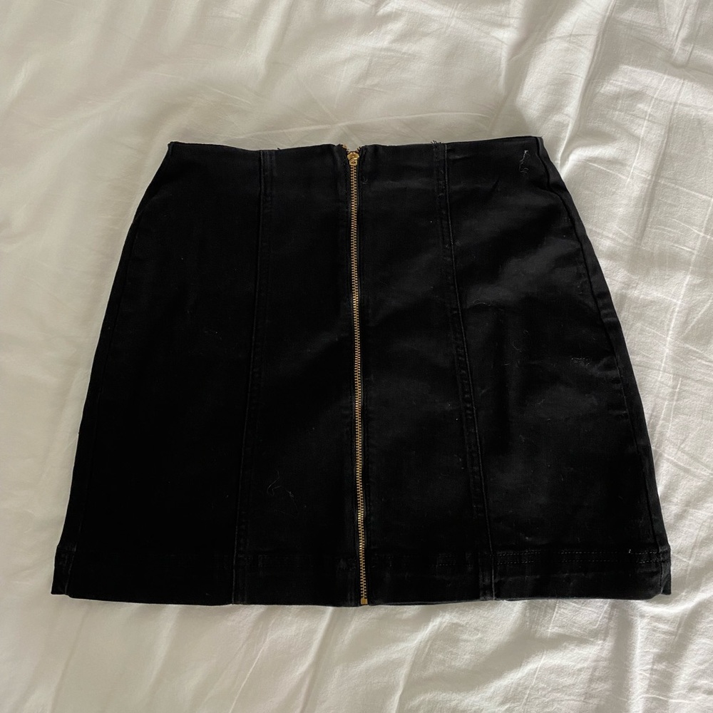 BDG black denim skirt